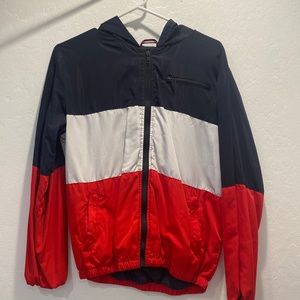 Zip up windbreaker jacket